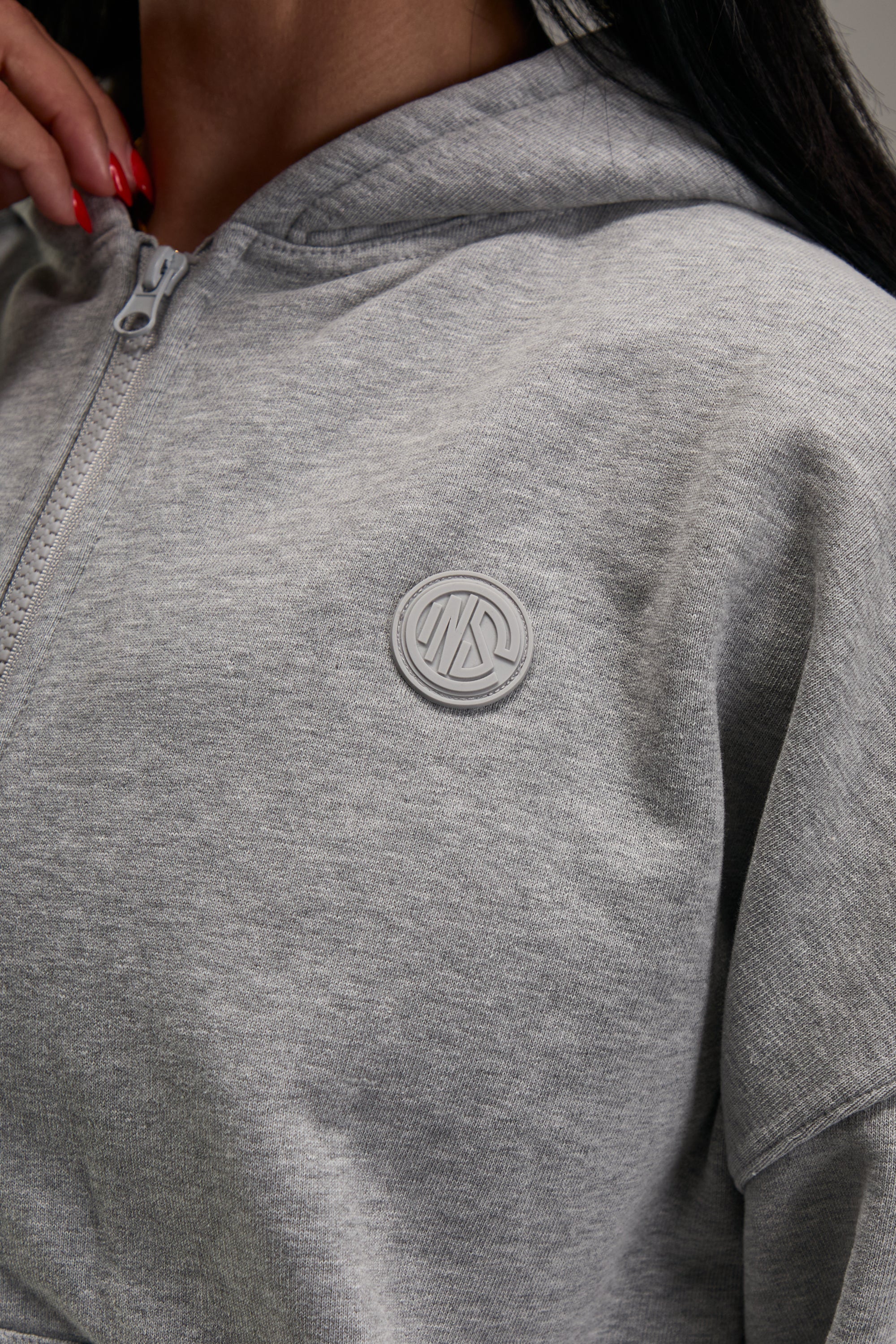 Heather Grey Heavyweight Zip Up - Image 4