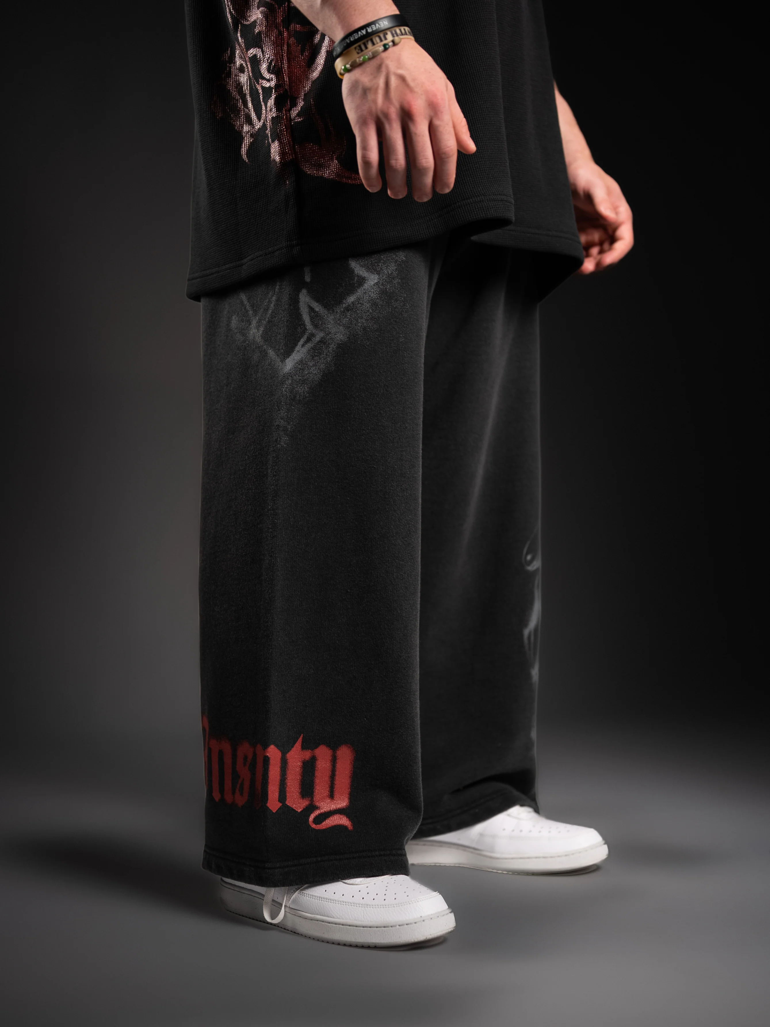 Blood Red Wide Leg Sweats - Image 3